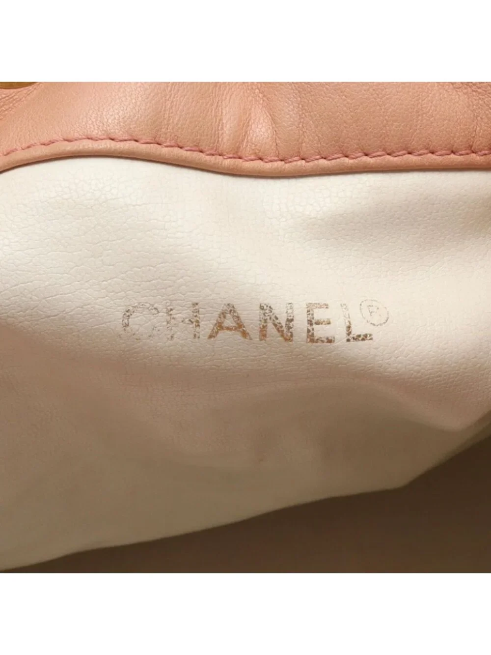 Chanel Shoulder Bag CC Logo Drawstring Light Pink Lambskin CC